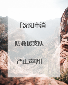 沈阳市消防救援支队严正声明