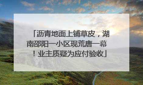 沥青地面上铺草皮，湖南邵阳一小区现荒唐一幕！业主质疑为应付验收
