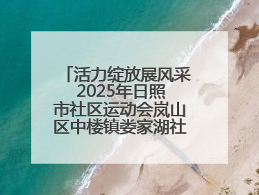 活力绽放展风采 2025年日照市社区运动会岚山区中楼镇娄家湖社区专场举行