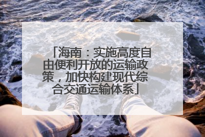 海南：实施高度自由便利开放的运输政策，加快构建现代综合交通运输体系
