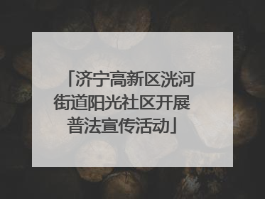 济宁高新区洸河街道阳光社区开展普法宣传活动