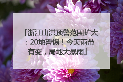 浙江山洪预警范围扩大：20地警惕！今天雨带有变，局地大暴雨