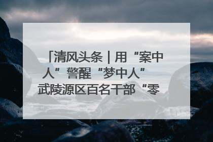 清风头条｜用“案中人”警醒“梦中人” 武陵源区百名干部“零距离”接受警示教育