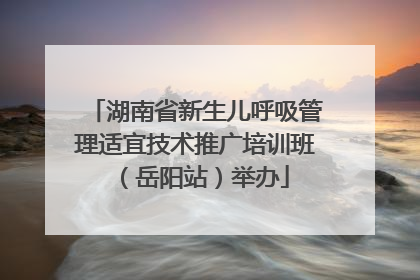 湖南省新生儿呼吸管理适宜技术推广培训班（岳阳站）举办