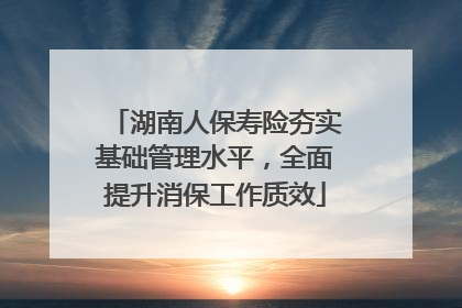 湖南人保寿险夯实基础管理水平，全面提升消保工作质效