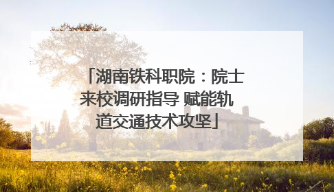 湖南铁科职院：院士来校调研指导 赋能轨道交通技术攻坚