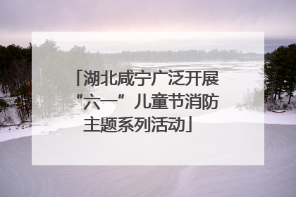 湖北咸宁广泛开展“六一”儿童节消防主题系列活动