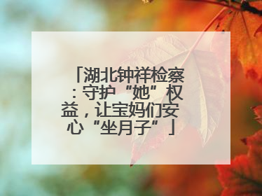 湖北钟祥检察：守护“她”权益，让宝妈们安心“坐月子”