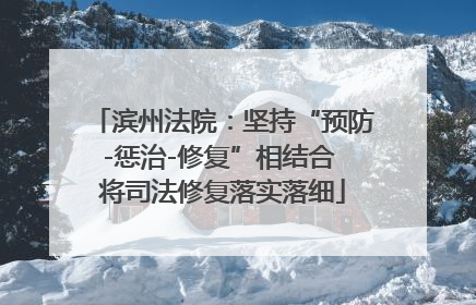 滨州法院：坚持“预防-惩治-修复”相结合 将司法修复落实落细