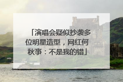 演唱会疑似抄袭多位明星造型，网红何秋亊：不是我的错