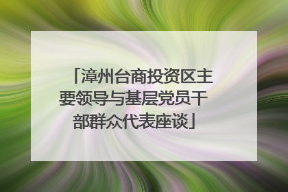 漳州台商投资区主要领导与基层党员干部群众代表座谈