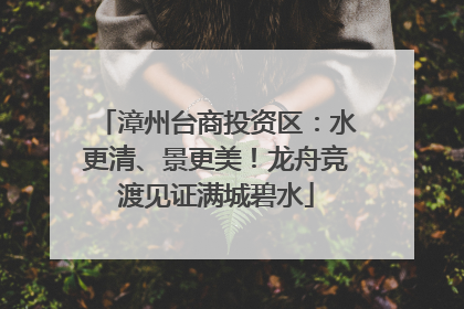 漳州台商投资区：水更清、景更美！龙舟竞渡见证满城碧水