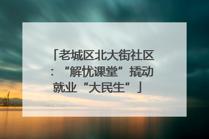 老城区北大街社区：“解忧课堂”撬动就业“大民生”