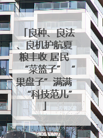 良种、良法、良机护航夏粮丰收 居民“菜篮子”“果盘子”满满“科技范儿”