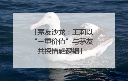 茅友沙龙：王莉以“三重价值”与茅友共探情感逻辑