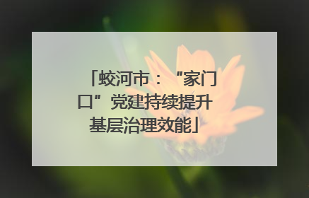 蛟河市：“家门口”党建持续提升基层治理效能