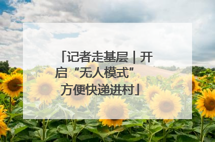 记者走基层｜开启“无人模式” 方便快递进村