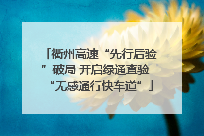 衢州高速“先行后验”破局 开启绿通查验“无感通行快车道”