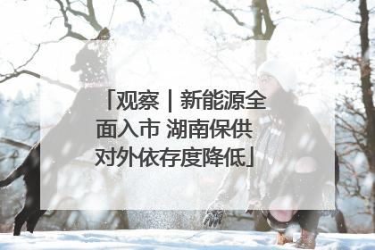 观察｜新能源全面入市 湖南保供对外依存度降低