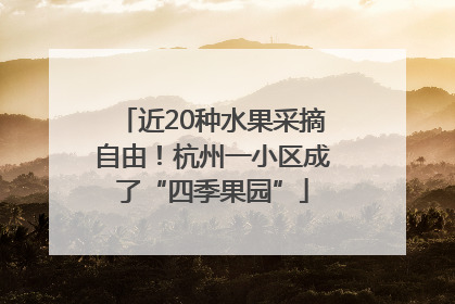 近20种水果采摘自由！杭州一小区成了“四季果园”