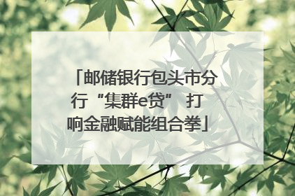 邮储银行包头市分行“集群e贷” 打响金融赋能组合拳