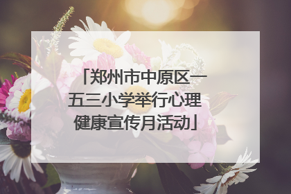 郑州市中原区一五三小学举行心理健康宣传月活动