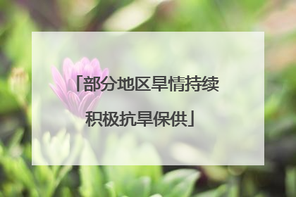 部分地区旱情持续 积极抗旱保供