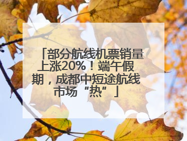 部分航线机票销量上涨20%！端午假期，成都中短途航线市场“热”