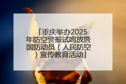 重庆举办2025年防空警报试鸣放暨国防动员（人民防空）宣传教育活动