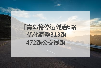 青岛将停运隧道6路 优化调整313路、472路公交线路