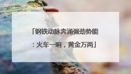 钢铁动脉奔涌强劲势能：火车一响，黄金万两