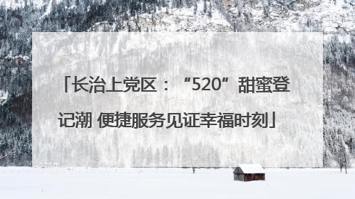 长治上党区：“520”甜蜜登记潮 便捷服务见证幸福时刻