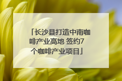 长沙县打造中南咖啡产业高地 签约7个咖啡产业项目