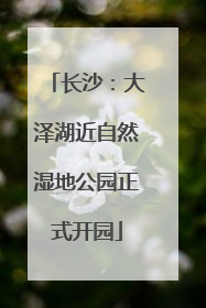 长沙：大泽湖近自然湿地公园正式开园