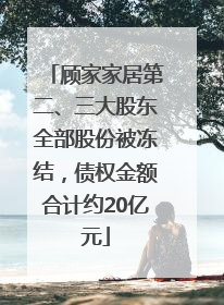 顾家家居第二、三大股东全部股份被冻结，债权金额合计约20亿元