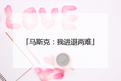 马斯克：我进退两难