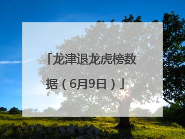 龙津退龙虎榜数据（6月9日）