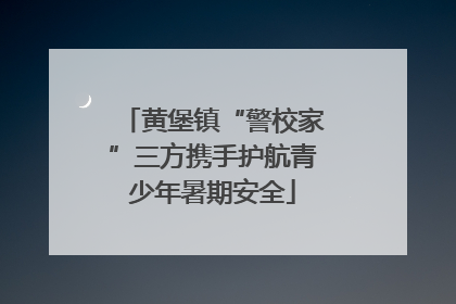 黄堡镇“警校家”三方携手护航青少年暑期安全