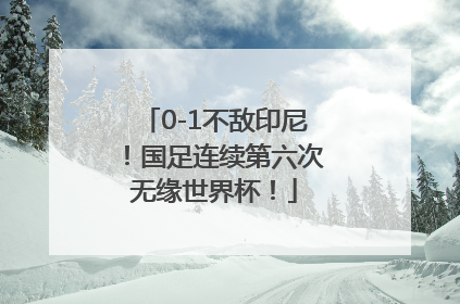 0-1不敌印尼！国足连续第六次无缘世界杯！
