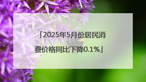 2025年5月份居民消费价格同比下降0.1%