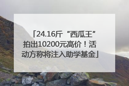 24.16斤“西瓜王”拍出10200元高价！活动方称将注入助学基金