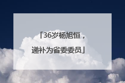 36岁杨旭恒，递补为省委委员