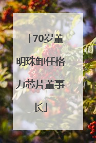 70岁董明珠卸任格力芯片董事长