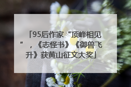 95后作家“顶峰相见”，《志怪书》《御兽飞升》获黄山征文大奖