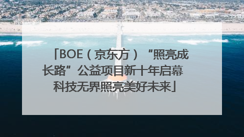 BOE（京东方）“照亮成长路”公益项目新十年启幕 科技无界照亮美好未来